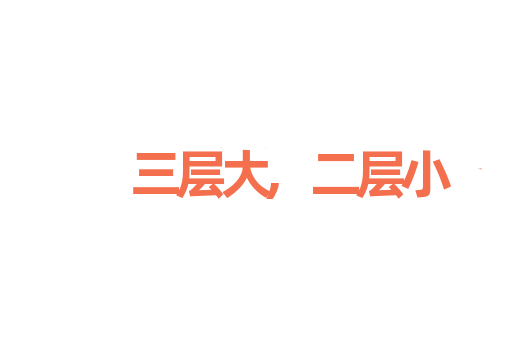 三层大,二层小