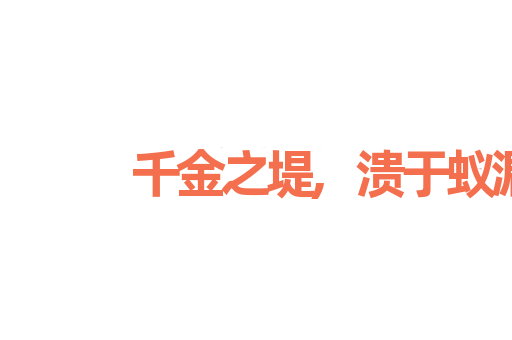 千金之堤,溃于蚁漏