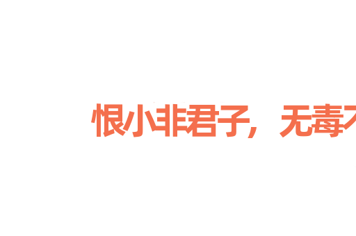 恨小非君子,无毒不丈夫