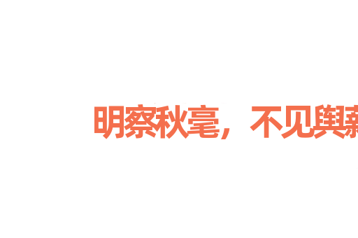 明察秋毫，不见舆薪