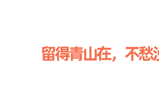 留得青山在，不愁没柴烧